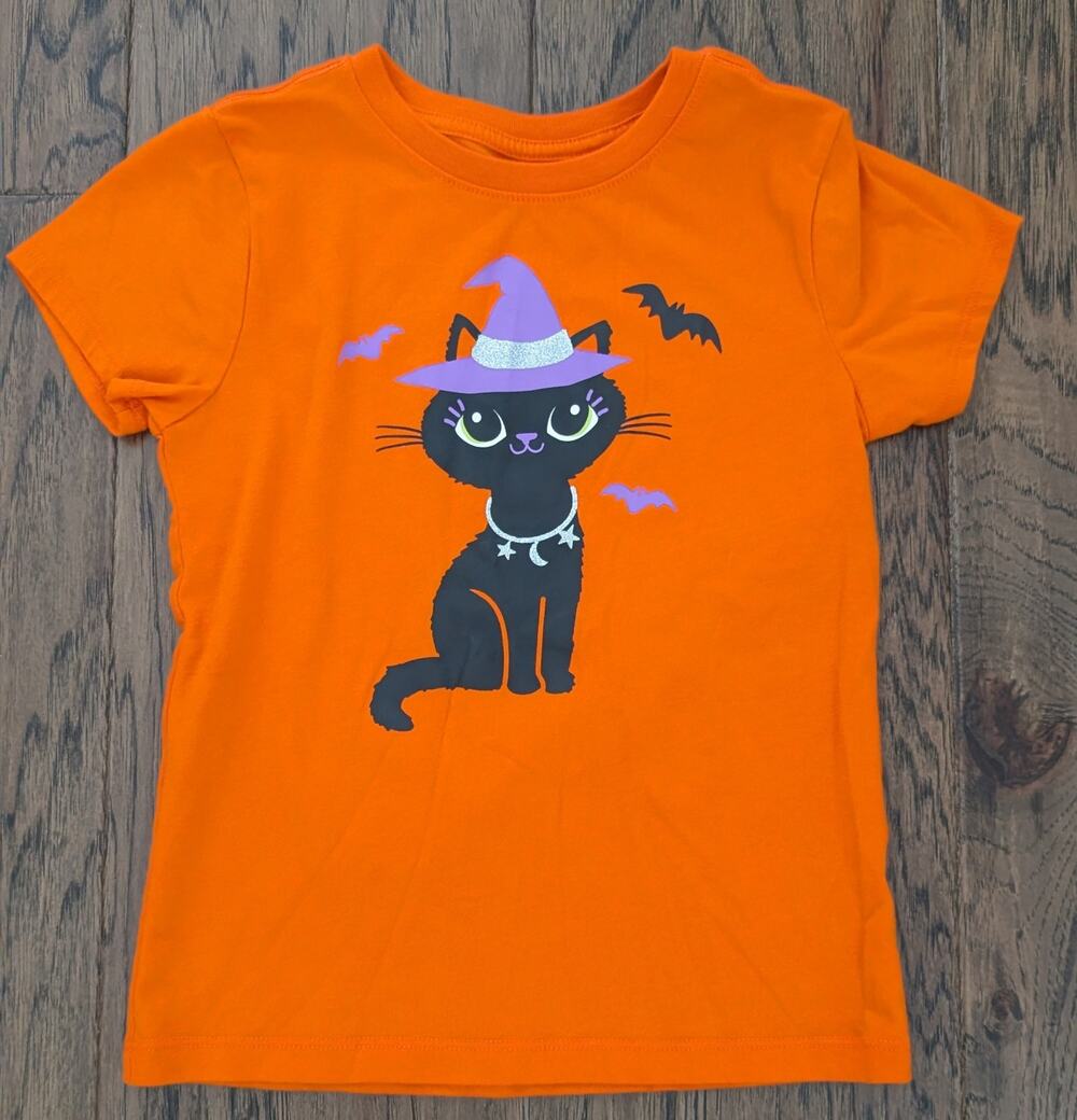 Halloween Cat Short Sleeve Shirt